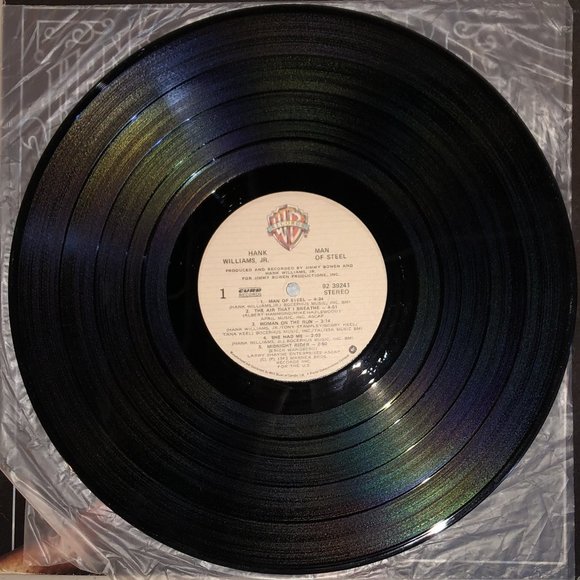 Hank Williams Jr. Man of Steel Vinyl Record 80s Country 1983 - Picture 3 of 4